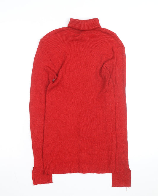 BY Design Women's Red Roll Neck Long Sleeve Pullover Jumper Size L