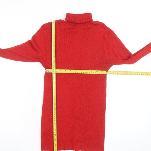 BY Design Women's Red Roll Neck Long Sleeve Pullover Jumper Size L
