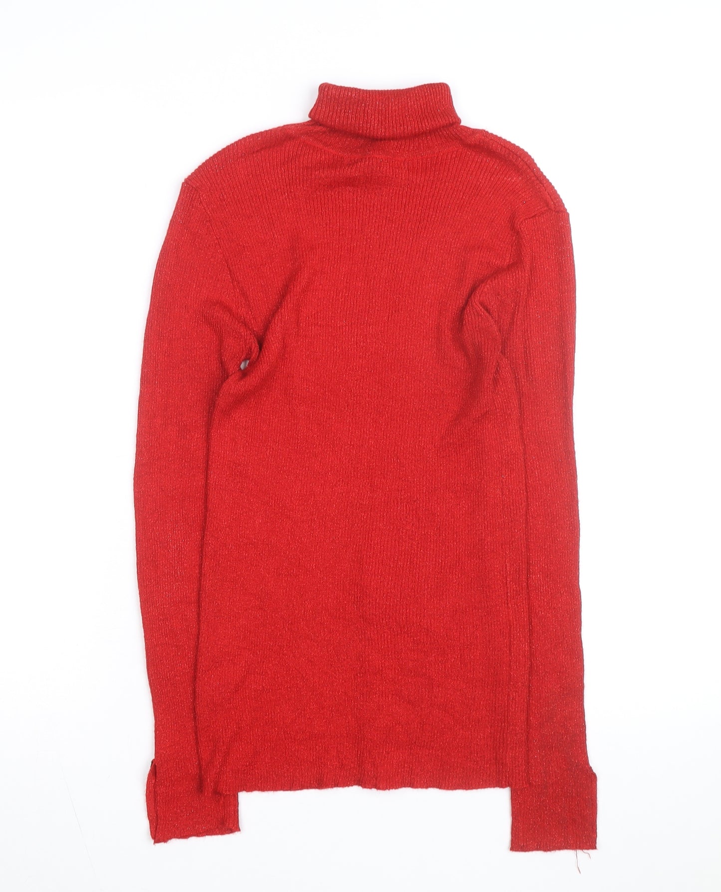 BY Design Women's Red Roll Neck Long Sleeve Pullover Jumper Size L