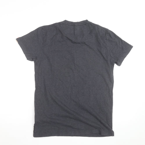 Armani Jeans Men's Grey Slim Fit V-Neck Short Sleeve T-Shirt M