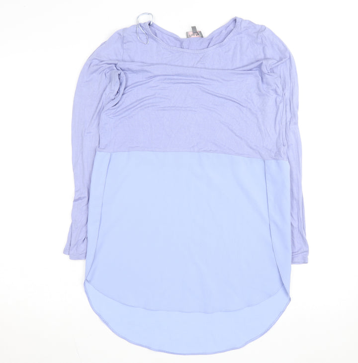 Phase Eight Women's Blue Long Sleeve Colourblock Tunic Blouse Size S