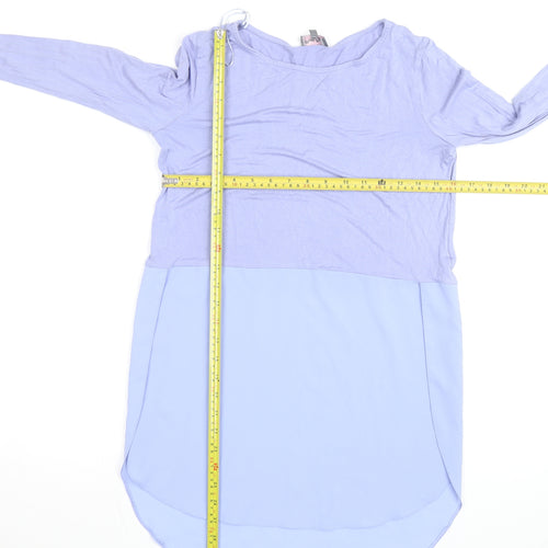Phase Eight Women's Blue Long Sleeve Colourblock Tunic Blouse Size S