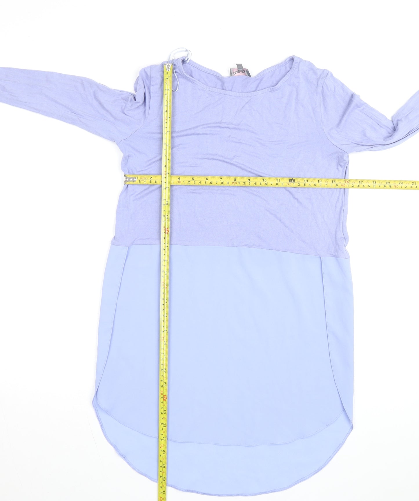 Phase Eight Women's Blue Long Sleeve Colourblock Tunic Blouse Size S