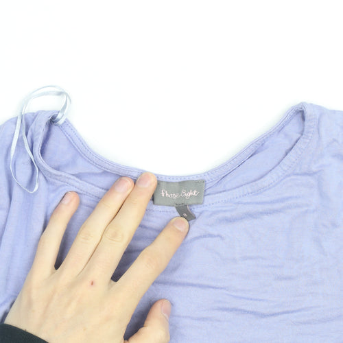 Phase Eight Women's Blue Long Sleeve Colourblock Tunic Blouse Size S