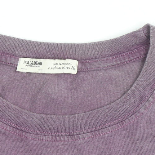 Pull & Bear Womens Purple Sleeveless Cotton T-Shirt Size 12