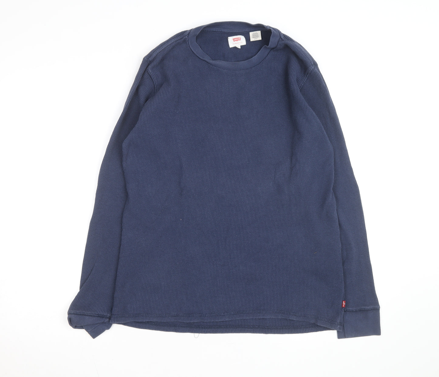 Levi's Men's Blue Waffle-Knit Cotton Jumper Size S