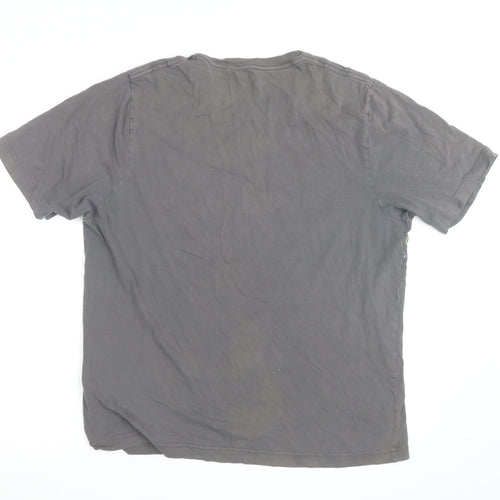 No Fear Men's Grey Graphic Cotton T-Shirt Size L