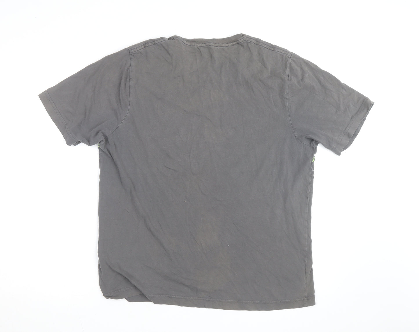 No Fear Men's Grey Graphic Cotton T-Shirt Size L