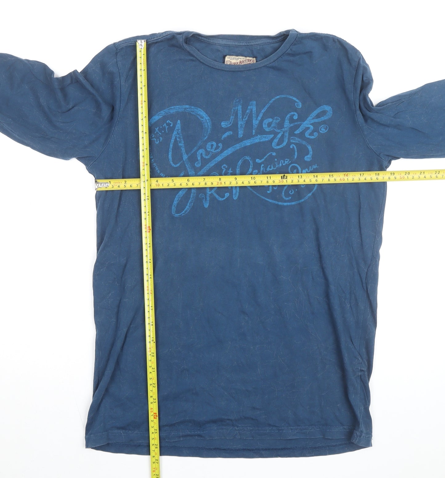 Petrol Industries Men's Blue Long Sleeve Cotton Graphic Top M