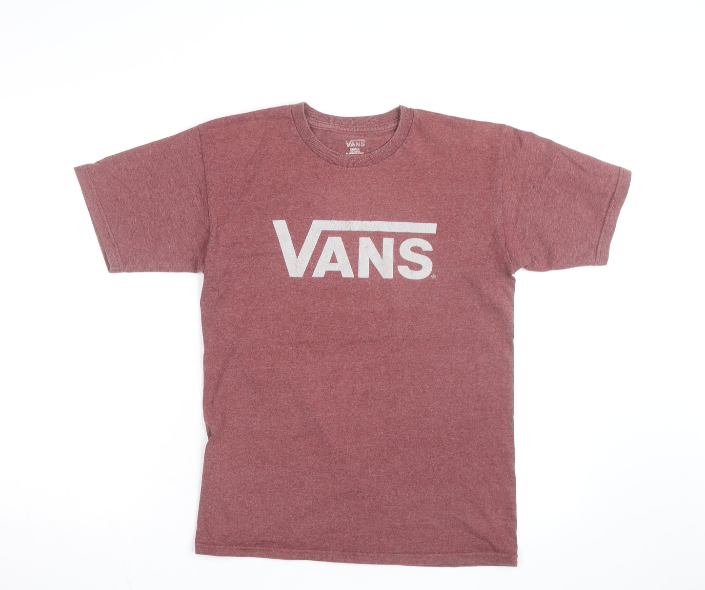 Vans Men's Red Crew Neck Short Sleeve Graphic T-Shirt Size S
