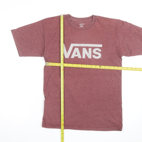 Vans Men's Red Crew Neck Short Sleeve Graphic T-Shirt Size S