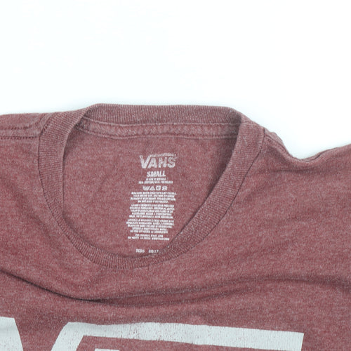 Vans Men's Red Crew Neck Short Sleeve Graphic T-Shirt Size S