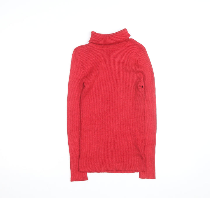 Faded Glory Women's Red Roll Neck Slim Fit Jumper Size S