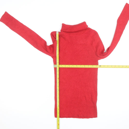 Faded Glory Women's Red Roll Neck Slim Fit Jumper Size S