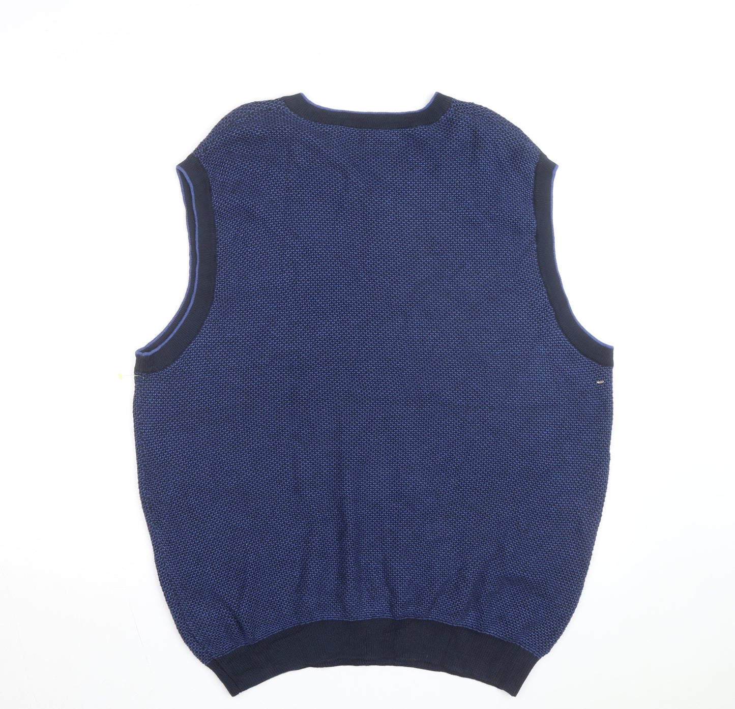 Roundtree & Yorke Men's Blue Cotton Sleeveless V-Neck Vest Size L