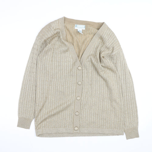 Braemar Petites by Jeremy Scott Beige V-Neck Knit Cardigan S