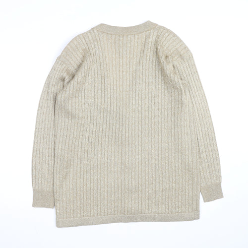 Braemar Petites by Jeremy Scott Beige V-Neck Knit Cardigan S