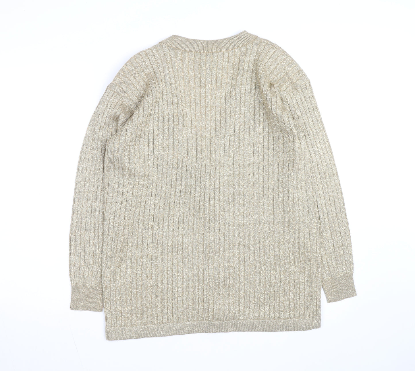 Braemar Petites by Jeremy Scott Beige V-Neck Knit Cardigan S