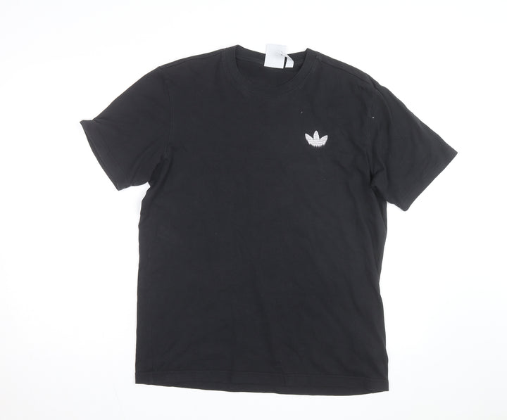 Adidas Men's Black Graphic Logo Cotton T-Shirt Size S