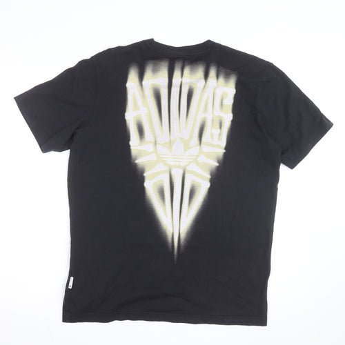 Adidas Men's Black Graphic Logo Cotton T-Shirt Size S