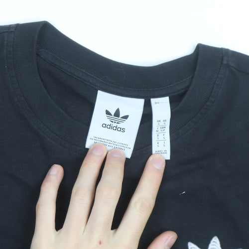 Adidas Men's Black Graphic Logo Cotton T-Shirt Size S