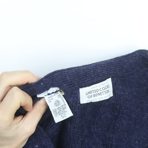 United Colors of Benetton Men's Multicoloured Wool Fair Isle Cardigan L