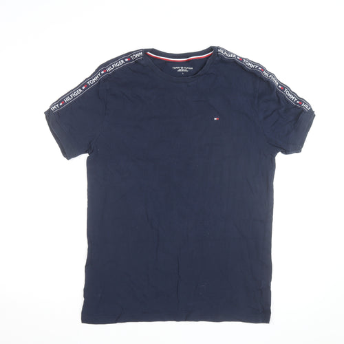 Tommy Hilfiger Men's Blue L Jersey Crew Neck Logo T-Shirt