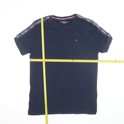 Tommy Hilfiger Men's Blue L Jersey Crew Neck Logo T-Shirt