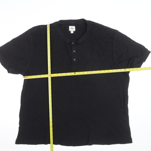 NEXT Men’s Black 2XL Henley Short Sleeve Knit T-Shirt