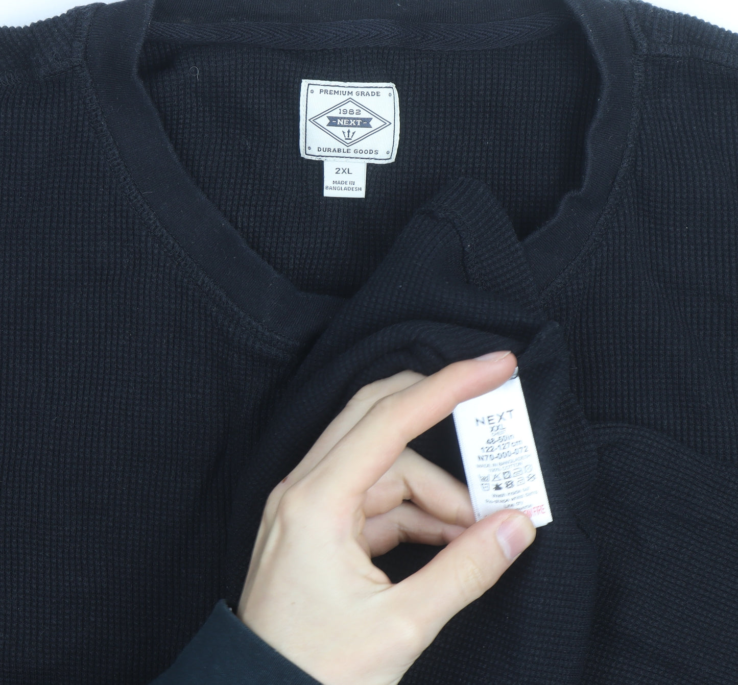 NEXT Men’s Black 2XL Henley Short Sleeve Knit T-Shirt
