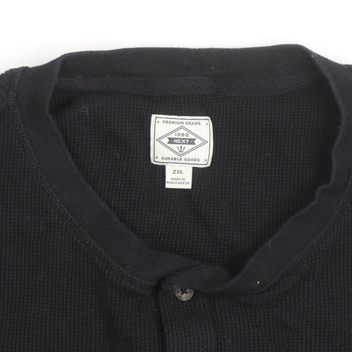 NEXT Men’s Black 2XL Henley Short Sleeve Knit T-Shirt