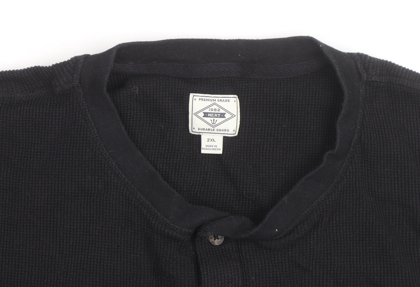 NEXT Men’s Black 2XL Henley Short Sleeve Knit T-Shirt