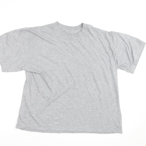 BHS Men's Grey Cotton Rich Crew Neck Short Sleeve T-Shirt L