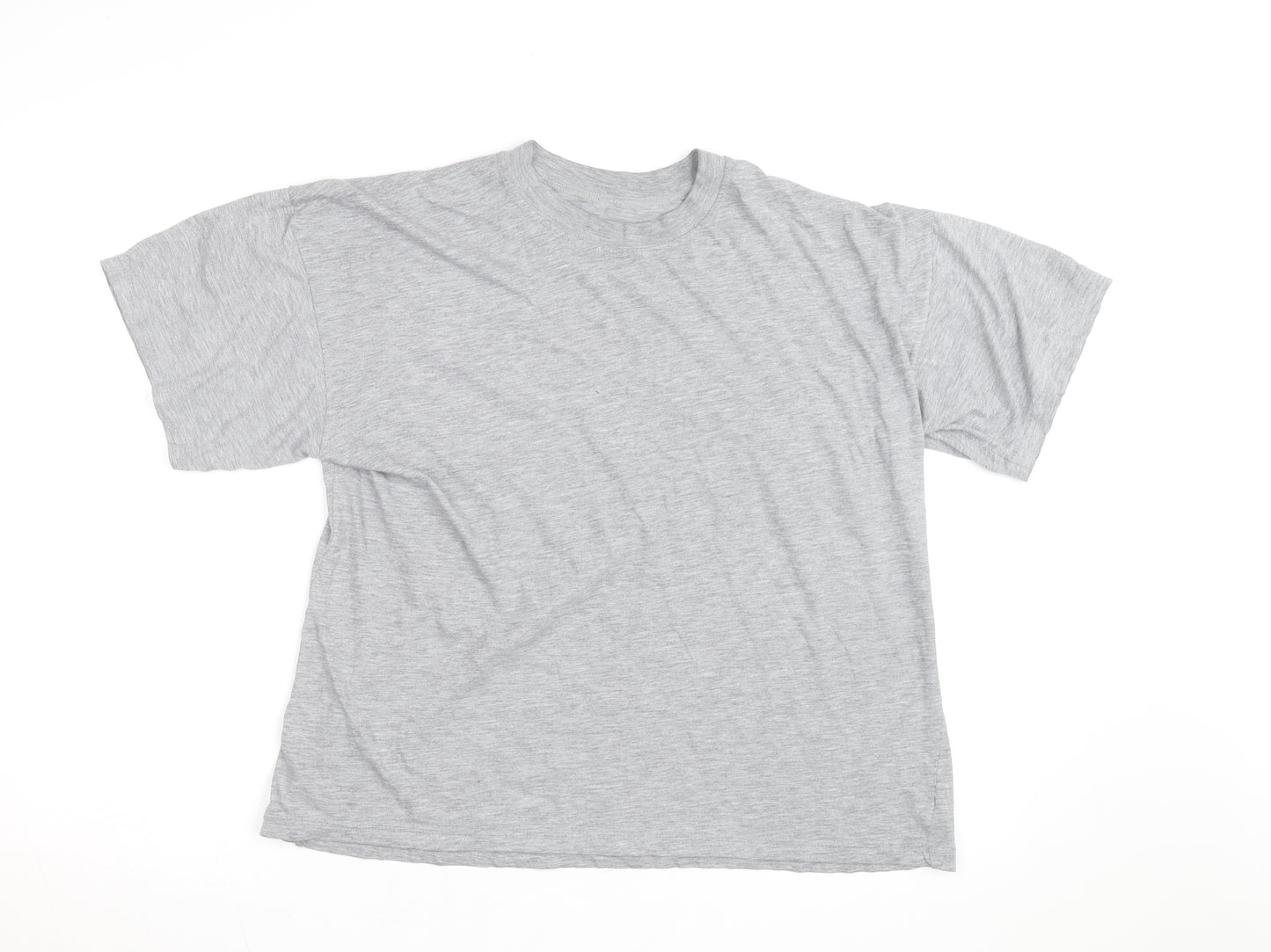 BHS Men's Grey Cotton Rich Crew Neck Short Sleeve T-Shirt L