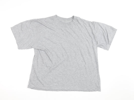 BHS Men's Grey Cotton Rich Crew Neck Short Sleeve T-Shirt L
