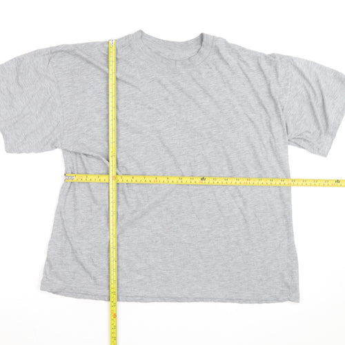 BHS Men's Grey Cotton Rich Crew Neck Short Sleeve T-Shirt L