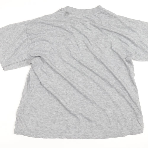 BHS Men's Grey Cotton Rich Crew Neck Short Sleeve T-Shirt L