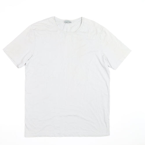 COS Women White Cotton Short Sleeve Basic T-Shirt M