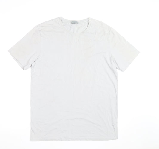 COS Women White Cotton Short Sleeve Basic T-Shirt M
