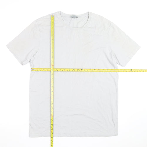 COS Women White Cotton Short Sleeve Basic T-Shirt M