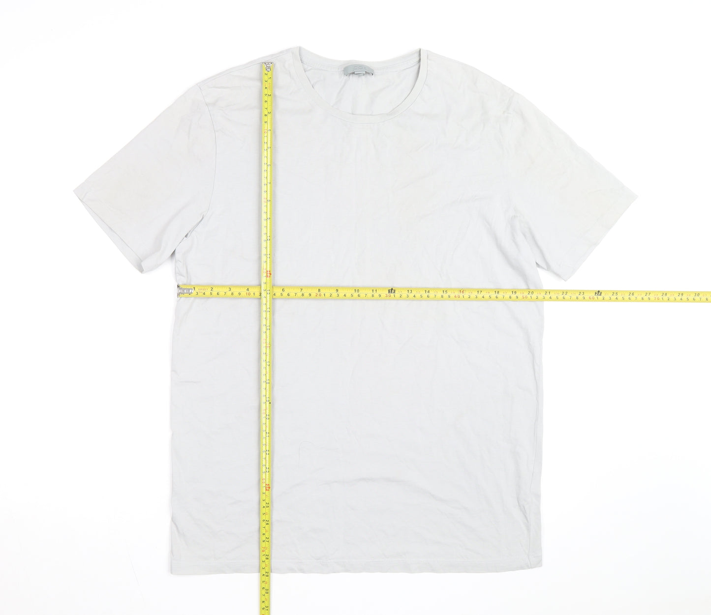 COS Women White Cotton Short Sleeve Basic T-Shirt M