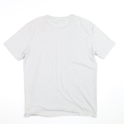 COS Women White Cotton Short Sleeve Basic T-Shirt M