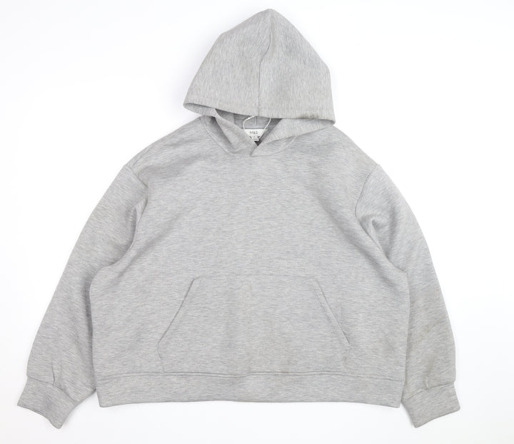 Marks and Spencer Mens Grey XL Pullover Hoodie Cotton Blend