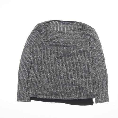 Marks and Spencer Women Silver Knit Long Sleeve Jumper Size 12