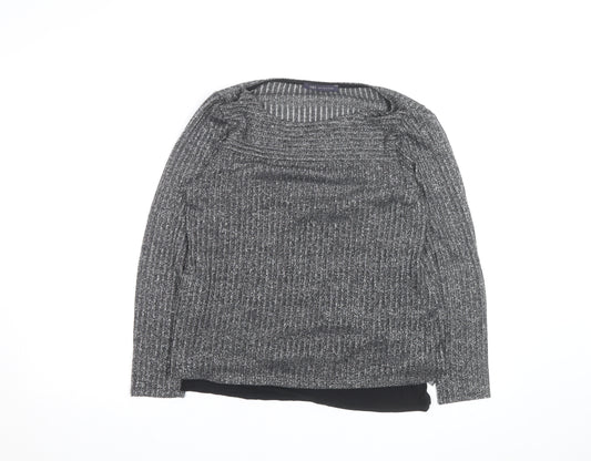 Marks and Spencer Women Silver Knit Long Sleeve Jumper Size 12