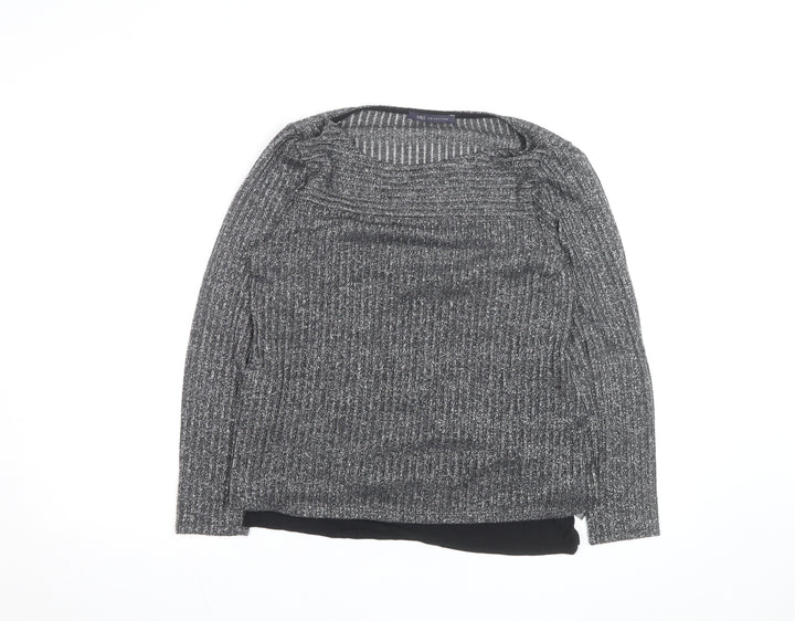 Marks and Spencer Women Silver Knit Long Sleeve Jumper Size 12