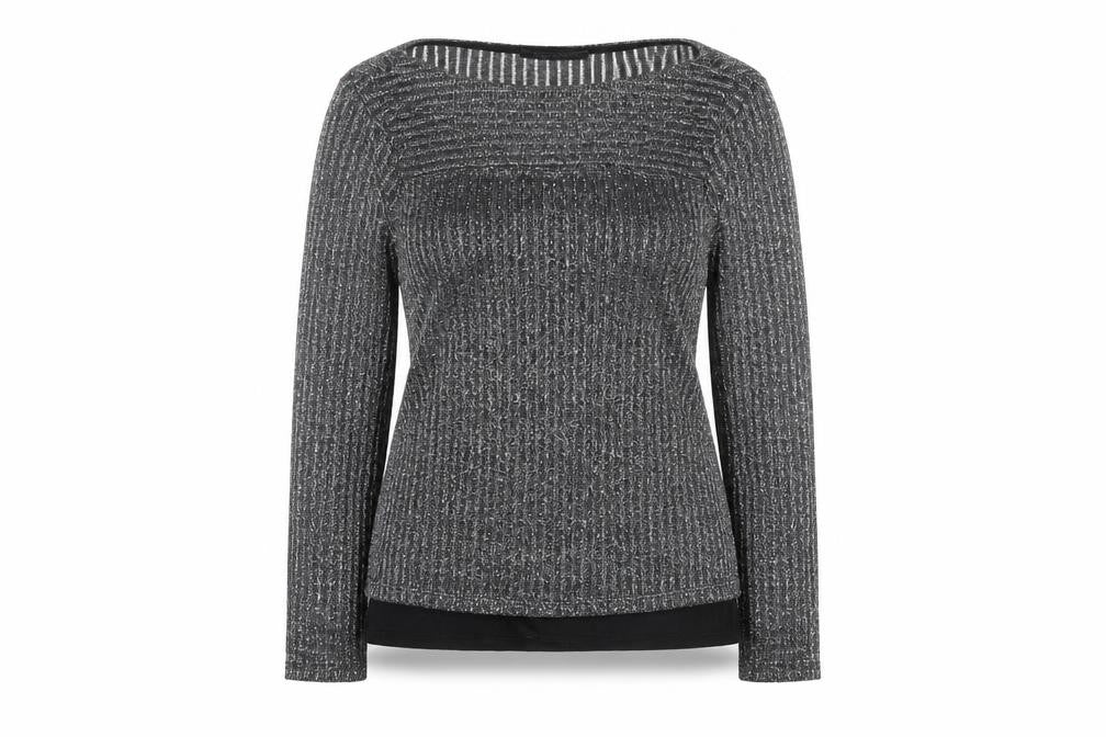 Front view of Marks & Spencer Women Silver Knit Long Sleeve Jumper, size 12