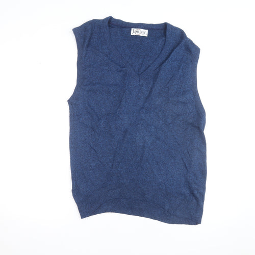 Jantzen Men's Blue Wool Sleeveless V-Neck Vest Jumper L