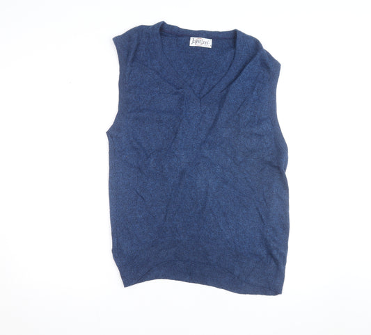 Jantzen Men's Blue Wool Sleeveless V-Neck Vest Jumper L