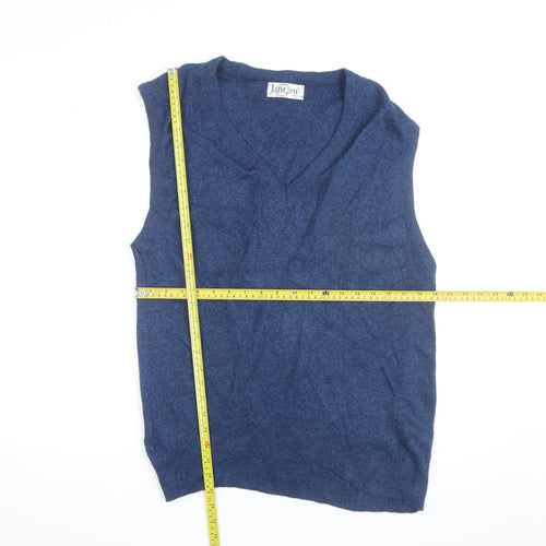 Jantzen Men's Blue Wool Sleeveless V-Neck Vest Jumper L